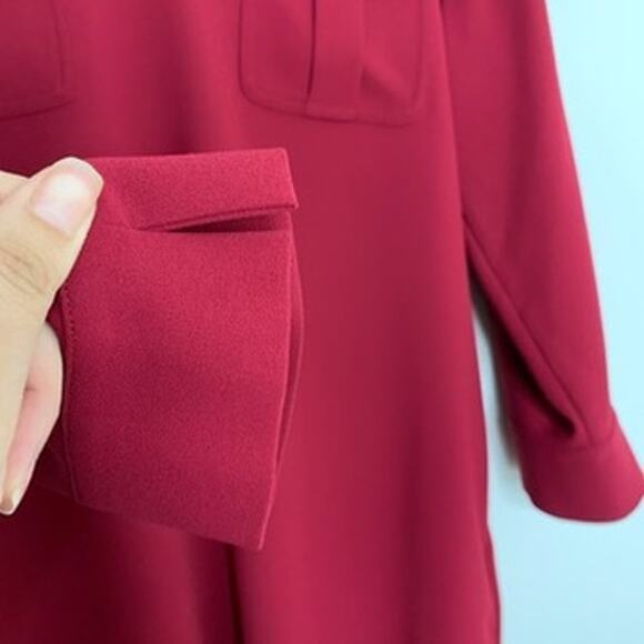 Hobbs London Katelena Mini Shift Tunic Crimson Red Dress Womens Size 8 - Picture 10 of 16